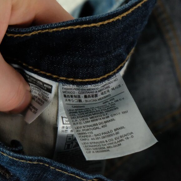 Levis 513 Jeans Mens 36X30 Blue Slim Straight Stone Wash Whiskers Stretch - Picture 9 of 11